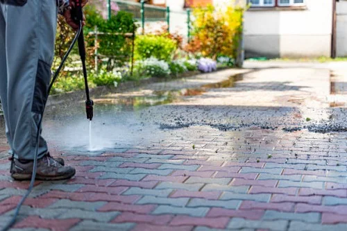 Paver Driveway Pressure Cleaning
